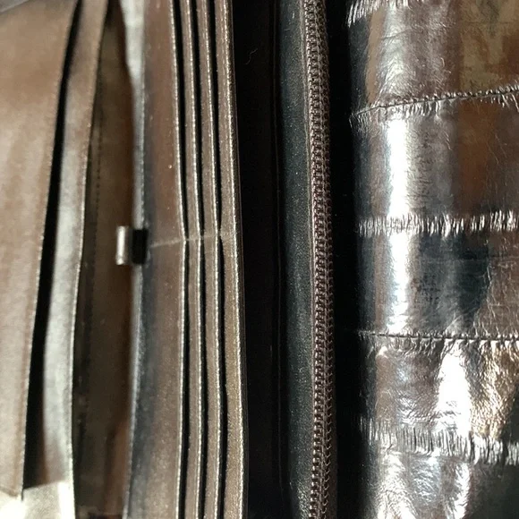 Vintage Lee Sands Eel Skin Wallet Clutch Crossbody - Picture 7 of 15